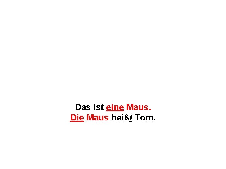 Das ist eine Maus. Die Maus heißt Tom. 