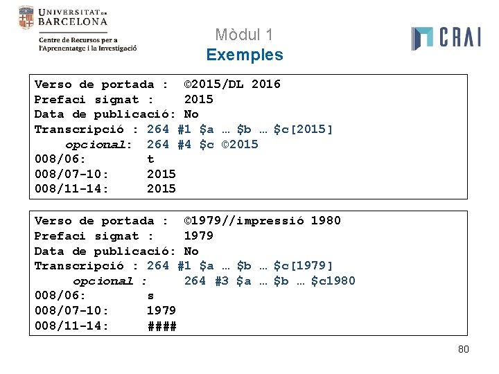 Mòdul 1 Exemples Verso de portada : © 2015/DL 2016 Prefaci signat : 2015