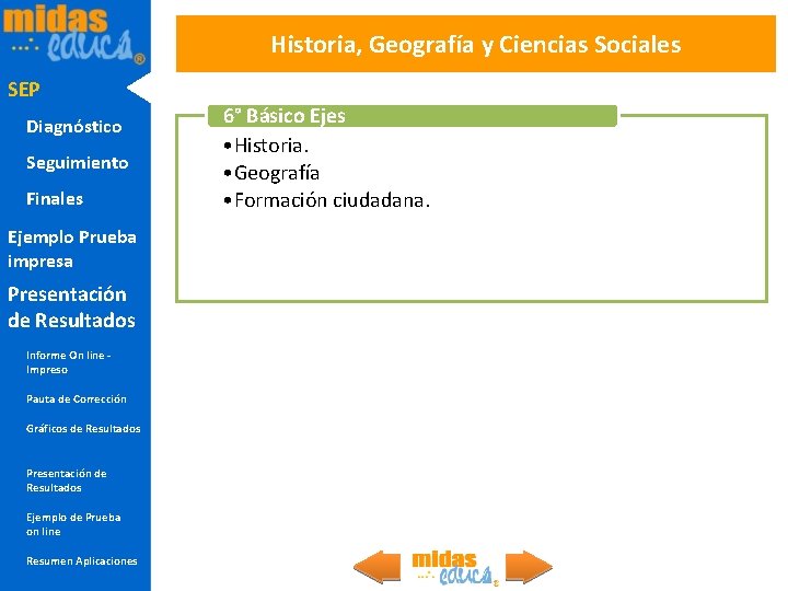 Historia, Geografía y Ciencias Sociales SEP Diagnóstico Seguimiento Finales Ejemplo Prueba impresa Presentación de