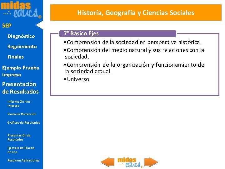 Historia, Geografía y Ciencias Sociales SEP Diagnóstico Seguimiento Finales Ejemplo Prueba impresa Presentación de