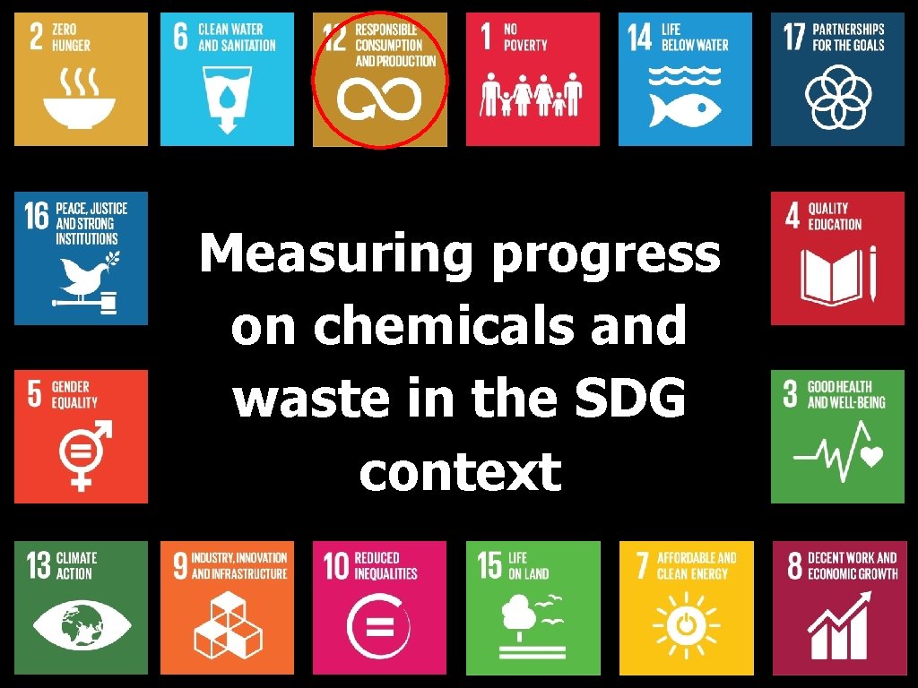 Measuring progress on chemicals and waste in the SDG context Measuring progress on chemicals and waste in the SDG context