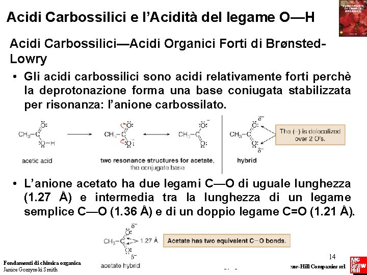 Acidi Carbossilici e l’Acidità del legame O—H Acidi Carbossilici—Acidi Organici Forti di BrØnsted. Lowry