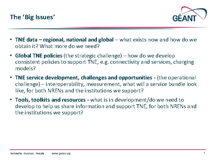 The ‘Big Issues’ • TNE data – regional, national and global – what exists