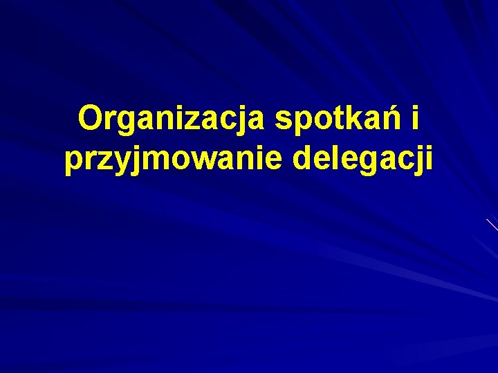 Organizacja spotkań i przyjmowanie delegacji 