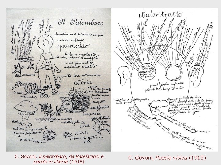 C. Govoni, Il palombaro, da Rarefazioni e parole in libertà (1915) C. Govoni, Poesia