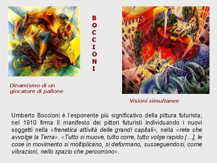 B O C C I O N I Dinamismo di un giocatore di pallone