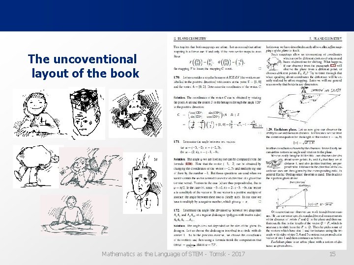 The uncoventional layout of the book Mathematics as the Language of STEM - Tomsk