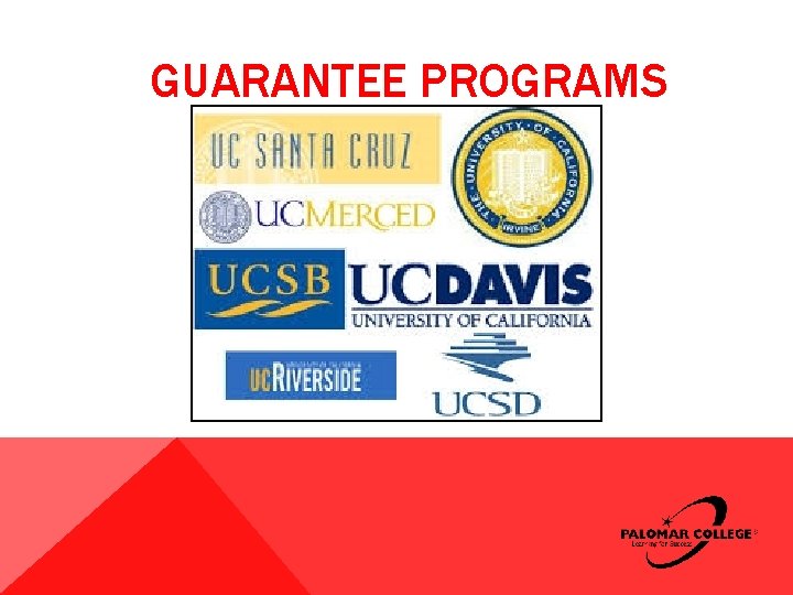 GUARANTEE PROGRAMS GUARANTEE PROGRAMS