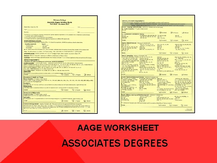 electives AAGE WORKSHEET ASSOCIATES DEGREES electives AAGE WORKSHEET ASSOCIATES DEGREES