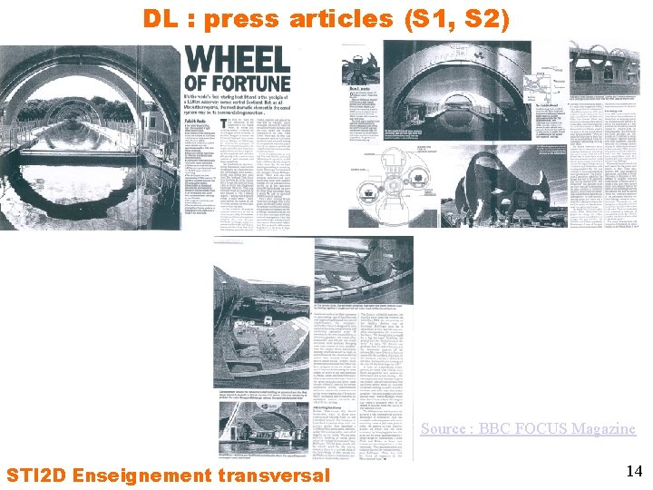 DL : press articles (S 1, S 2) Source : BBC FOCUS Magazine STI