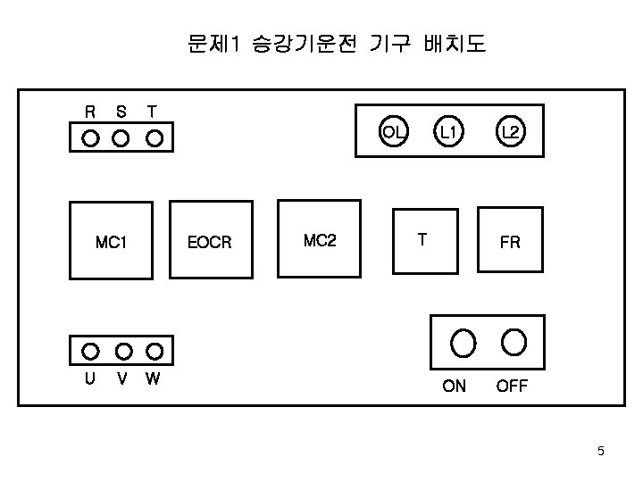 문제 1 승강기운전 기구 배치도 R S T OL MC 1 U V EOCR