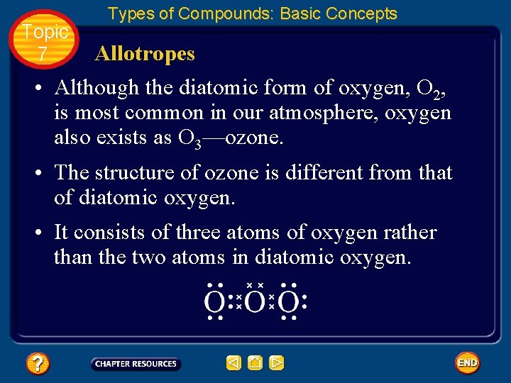Topic 7 Types of Compounds: Basic Concepts Allotropes • Although the diatomic form of