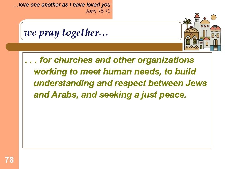 …love one another as I have loved you John 15: 12 we pray together….