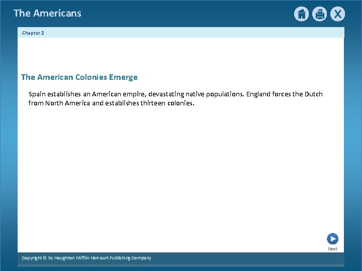 The Americans Chapter 2 The American Colonies Emerge Spain establishes an American empire, devastating