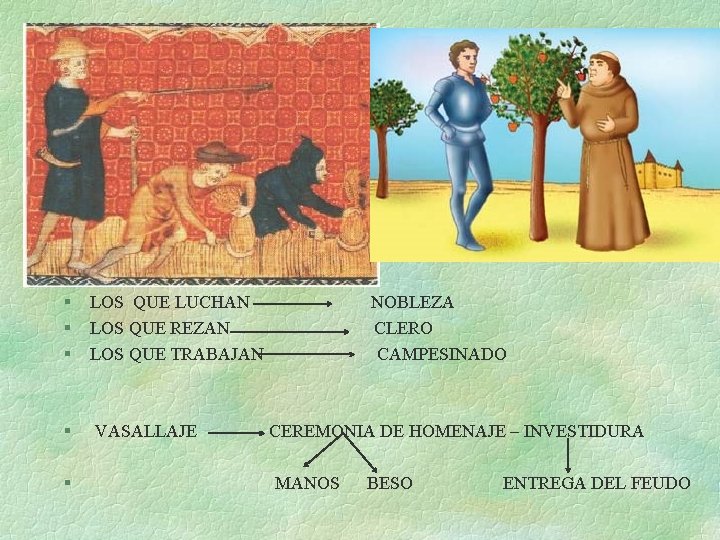 § § § LOS QUE LUCHAN NOBLEZA LOS QUE REZAN CLERO LOS QUE TRABAJAN