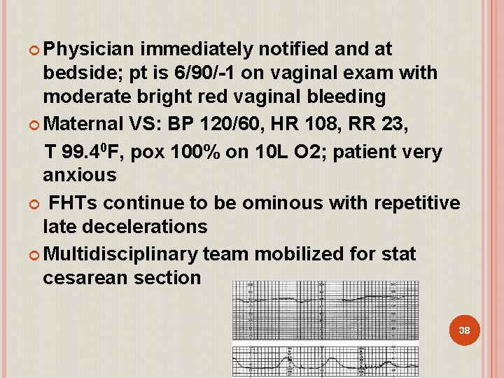  Physician immediately notified and at bedside; pt is 6/90/-1 on vaginal exam with