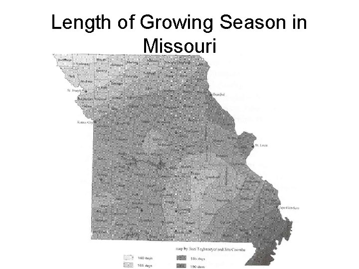 Length of Growing Season in Missouri 
