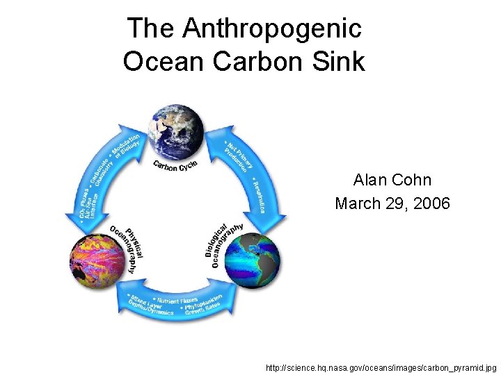 The Anthropogenic Ocean Carbon Sink Alan Cohn March 29, 2006 http: //science. hq. nasa.