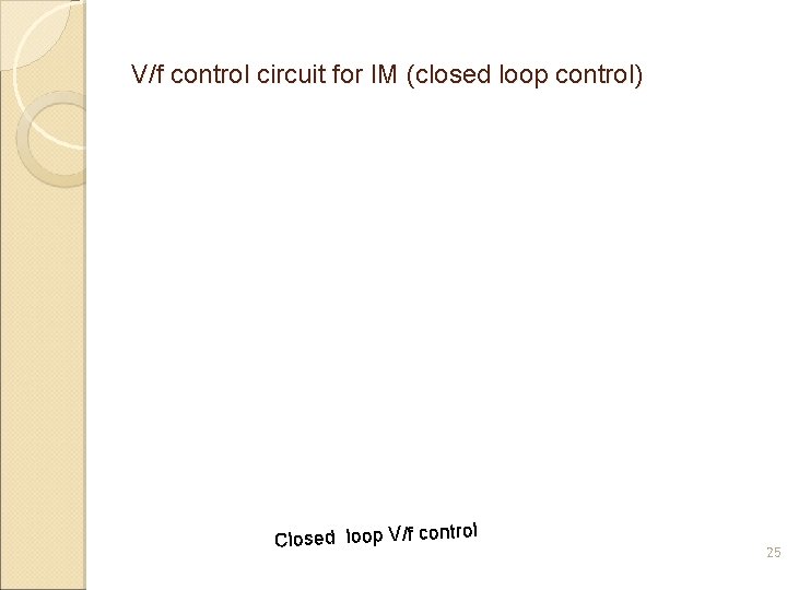 V/f control circuit for IM (closed loop control) l Closed loop V/f contro 25