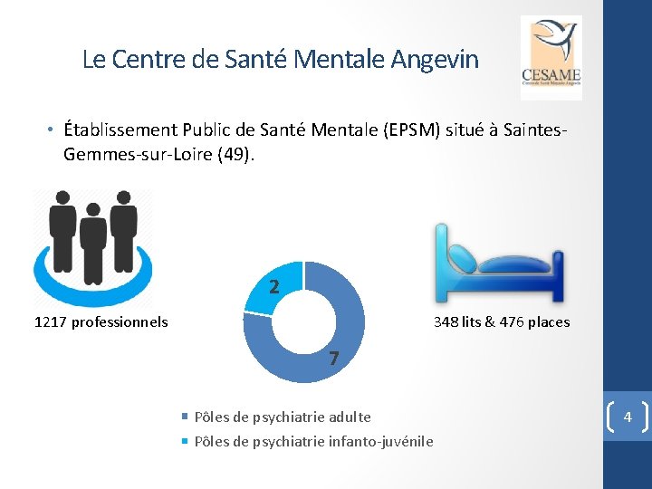 Le Centre de Santé Mentale Angevin • Établissement Public de Santé Mentale (EPSM) situé