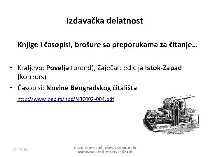 Izdavačka delatnost Knjige i časopisi, brošure sa preporukama za čitanje… • Kraljevo: Povelja (brend),