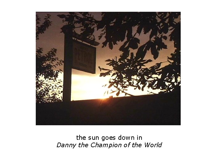 the sun goes down in Danny the Champion of the World the sun goes down in Danny the Champion of the World