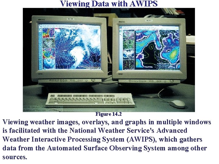 Viewing Data with AWIPS Figure 14. 2 Viewing weather images, overlays, and graphs in