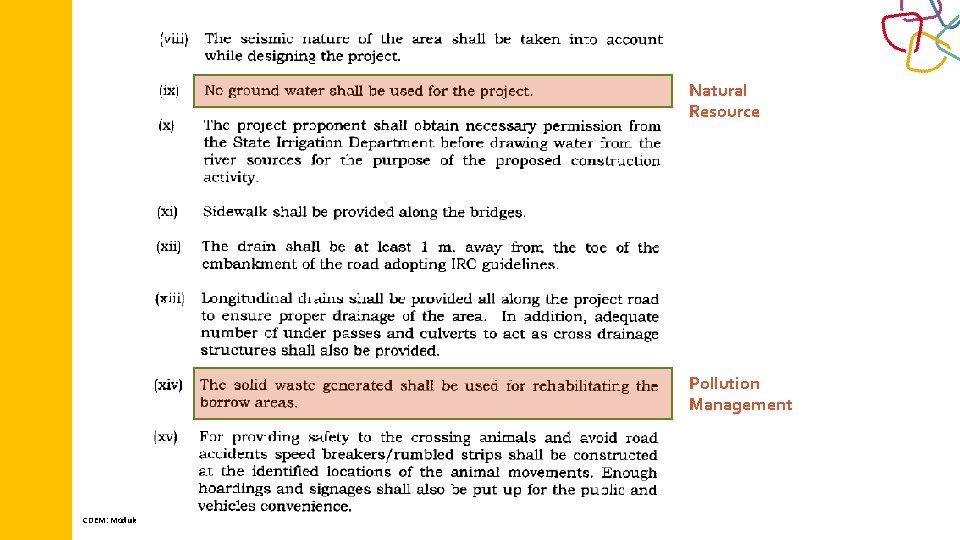 Natural Resource Pollution Management CDEM: Module 1: Environment Policy and Regulations, September 2016 