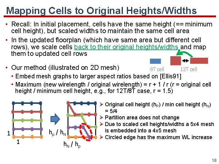 Mapping Cells to Original Heights/Widths • Recall: In initial placement, cells have the same