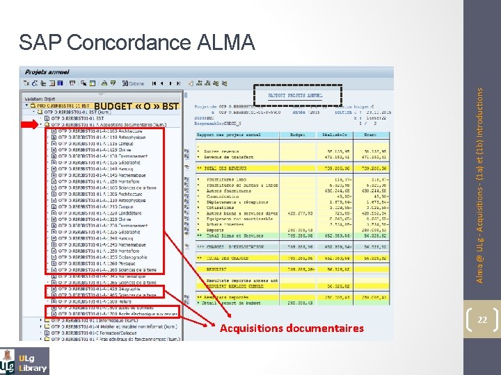 Alma @ ULg - Acquisitions - (1 a) et (1 b) Introductions SAP Concordance