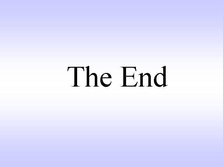 The End 