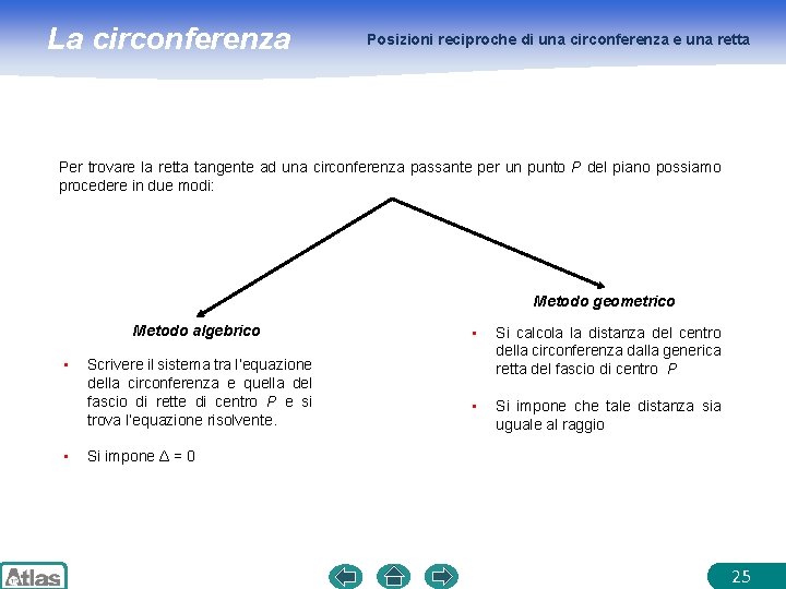 La circonferenza Posizioni reciproche di una circonferenza e una retta Per trovare la retta