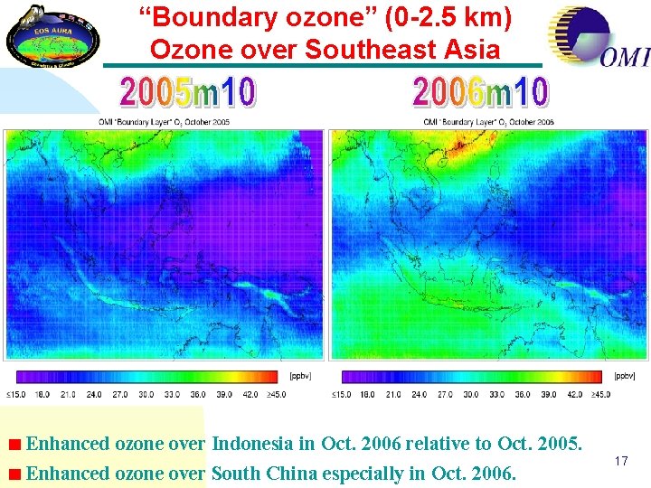 “Boundary ozone” (0 -2. 5 km) Ozone over Southeast Asia Enhanced ozone over Indonesia