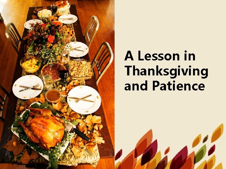 A Lesson in Thanksgiving and Patience 