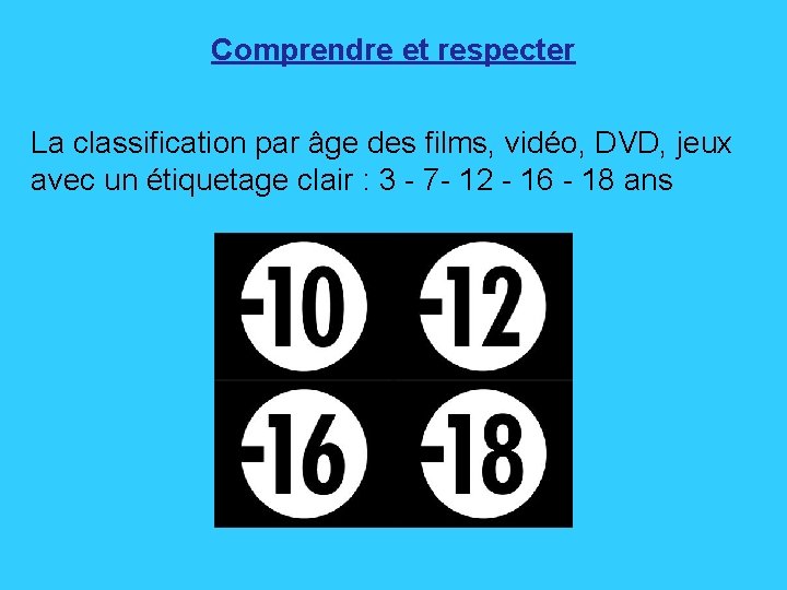 Comprendre et respecter La classification par âge des films, vidéo, DVD, jeux avec un