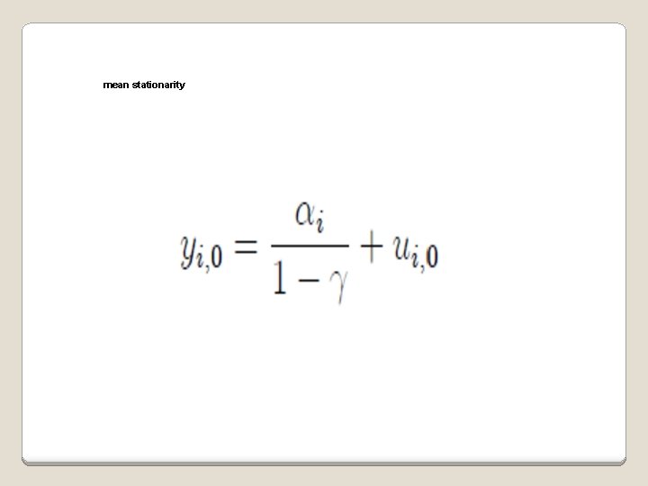 mean stationarity 