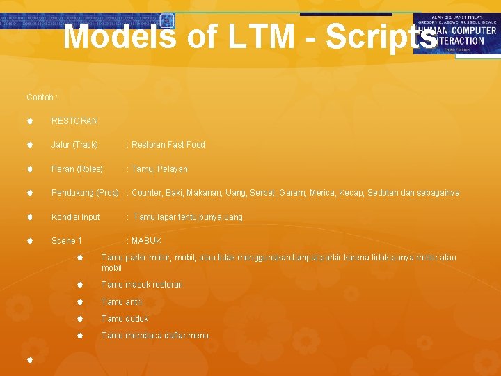 Models of LTM - Scripts Contoh : RESTORAN Jalur (Track) : Restoran Fast Food