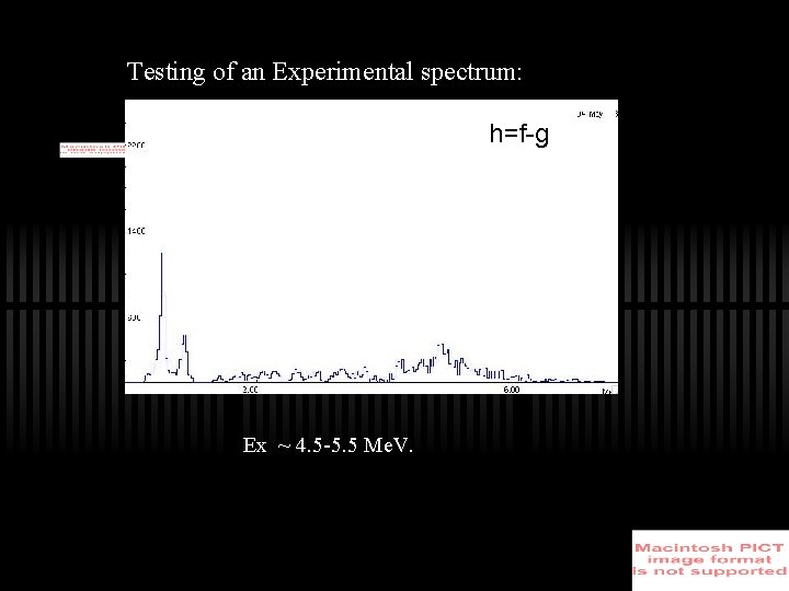 Testing of an Experimental spectrum: h=f-gf g Ex ~ 4. 5 -5. 5 Me.