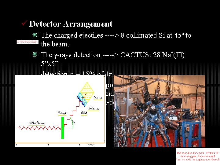ü Detector Arrangement The charged ejectiles ----> 8 collimated Si at 45 o to