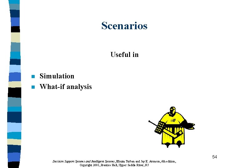 Scenarios Useful in n n Simulation What-if analysis 54 Decision Support Systems and Intelligent