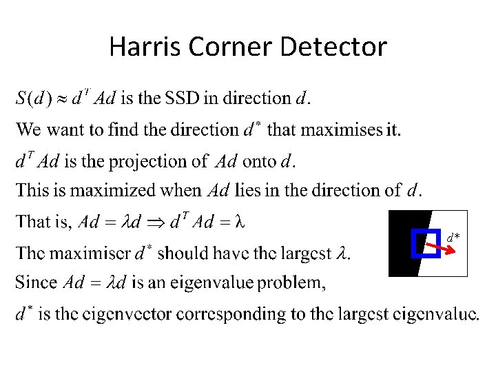 Harris Corner Detector d* 