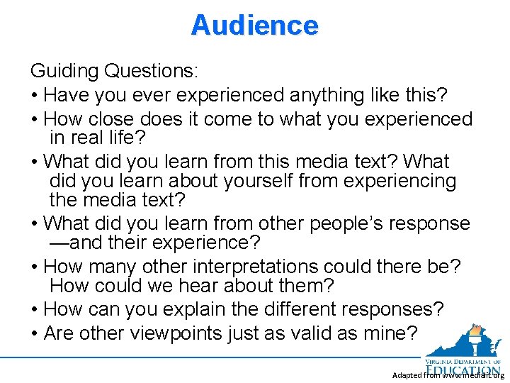 Audience Guiding Questions: • Have you ever experienced anything like this? • How close