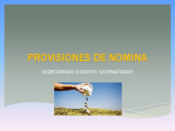 PROVISIONES DE NOMINA SECRETARIADO EJECUTIVO SISTEMATIZADO 