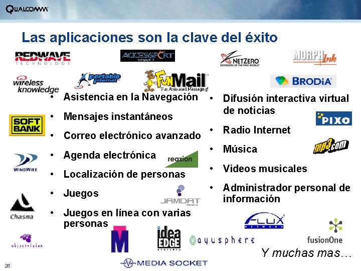 Las aplicaciones son la clave del éxito • Asistencia en la Navegación • Mensajes