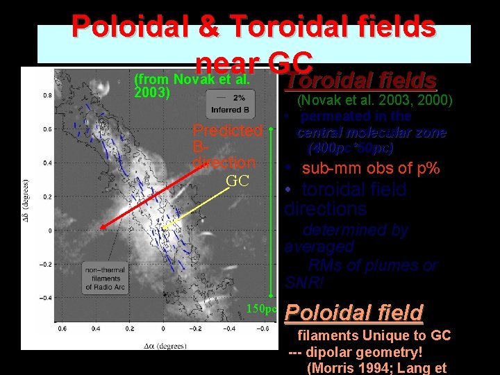 Poloidal & Toroidal fields near GC (from Novak et al. Toroidal fields 2003) Predicted
