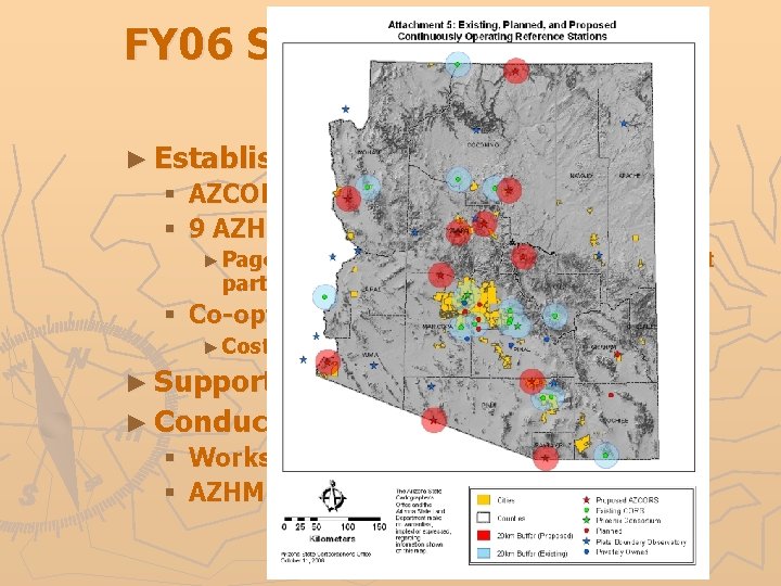 FY 06 Spending Plan – pg 2 ► Establish AZCORS § AZCORS partner-funded stations