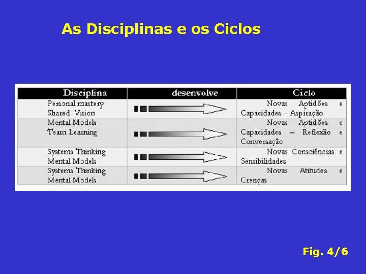 As Disciplinas e os Ciclos Fig. 4/6 