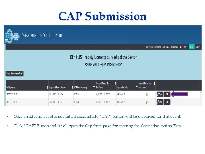 CAP Submission Applicant needs to complete: • Consent Form • Fingerprinting Information Form •