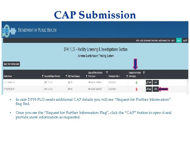 CAP Submission Applicant needs to complete: • Consent Form • Fingerprinting Information Form •