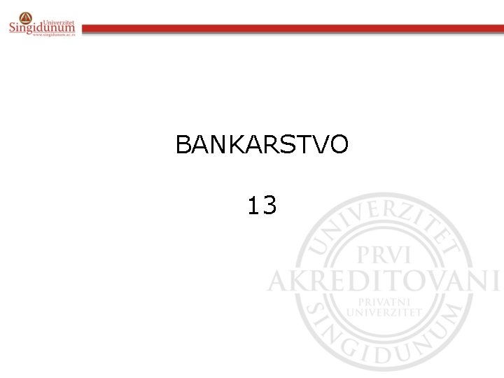 BANKARSTVO 13 